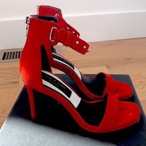 rag & bone Vibrant Red Heels with Ankle Strap